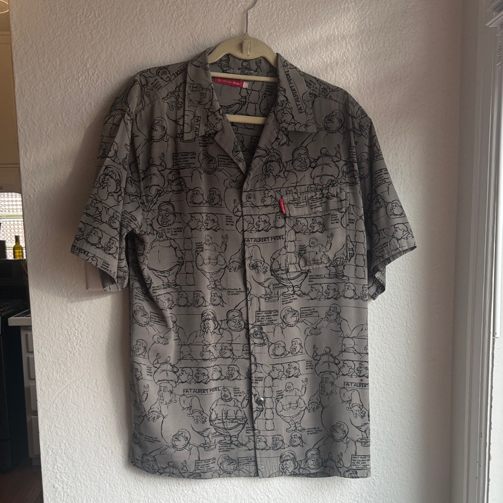 Vintage Platinum Fubu Fat Albert 90s Graphic Button Down Shirt